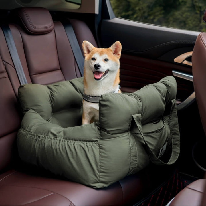 Pet Car Seat - RoadTrip Pet Bolster-Dark Green-Double-Nora Luxe