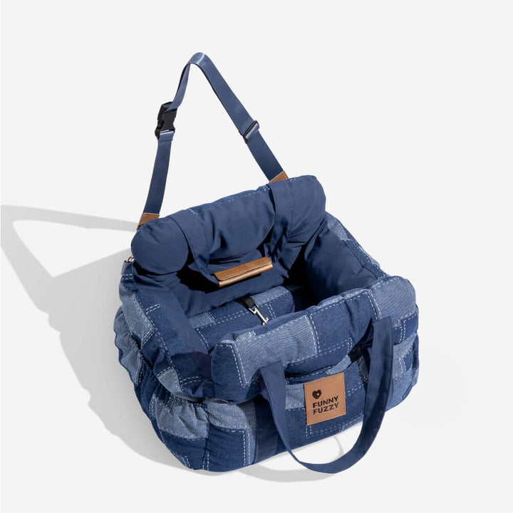 Pet Car Seat - RoadTrip Pet Bolster-Denim Dark Blue-Single-Nora Luxe