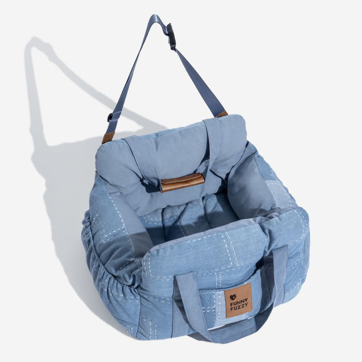 Pet Car Seat - RoadTrip Pet Bolster-Denim Light Blue-Single-Nora Luxe