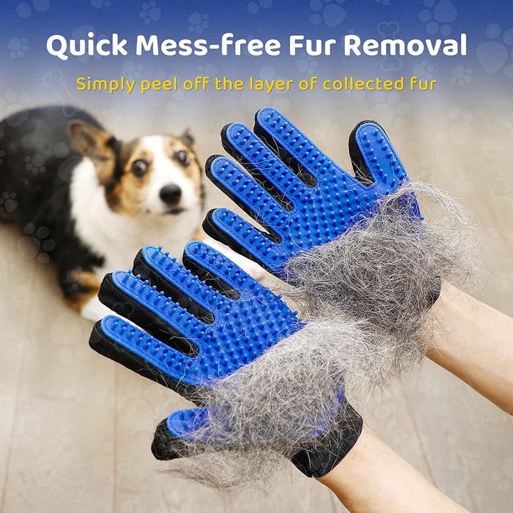 PET GROOMING GLOVE - SOFT AND EFFICIENT HAIR REMOVER FOR DOGS AND CATS-Pink-Nora Luxe