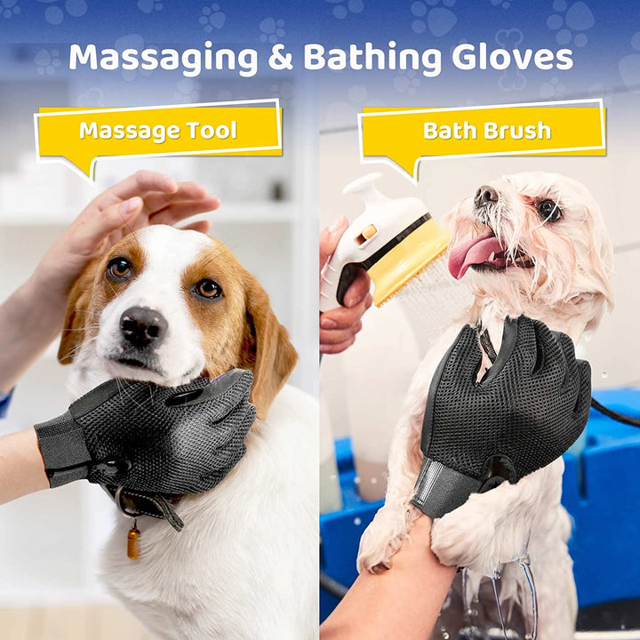 PET GROOMING GLOVE - SOFT AND EFFICIENT HAIR REMOVER FOR DOGS AND CATS-Pink-Nora Luxe