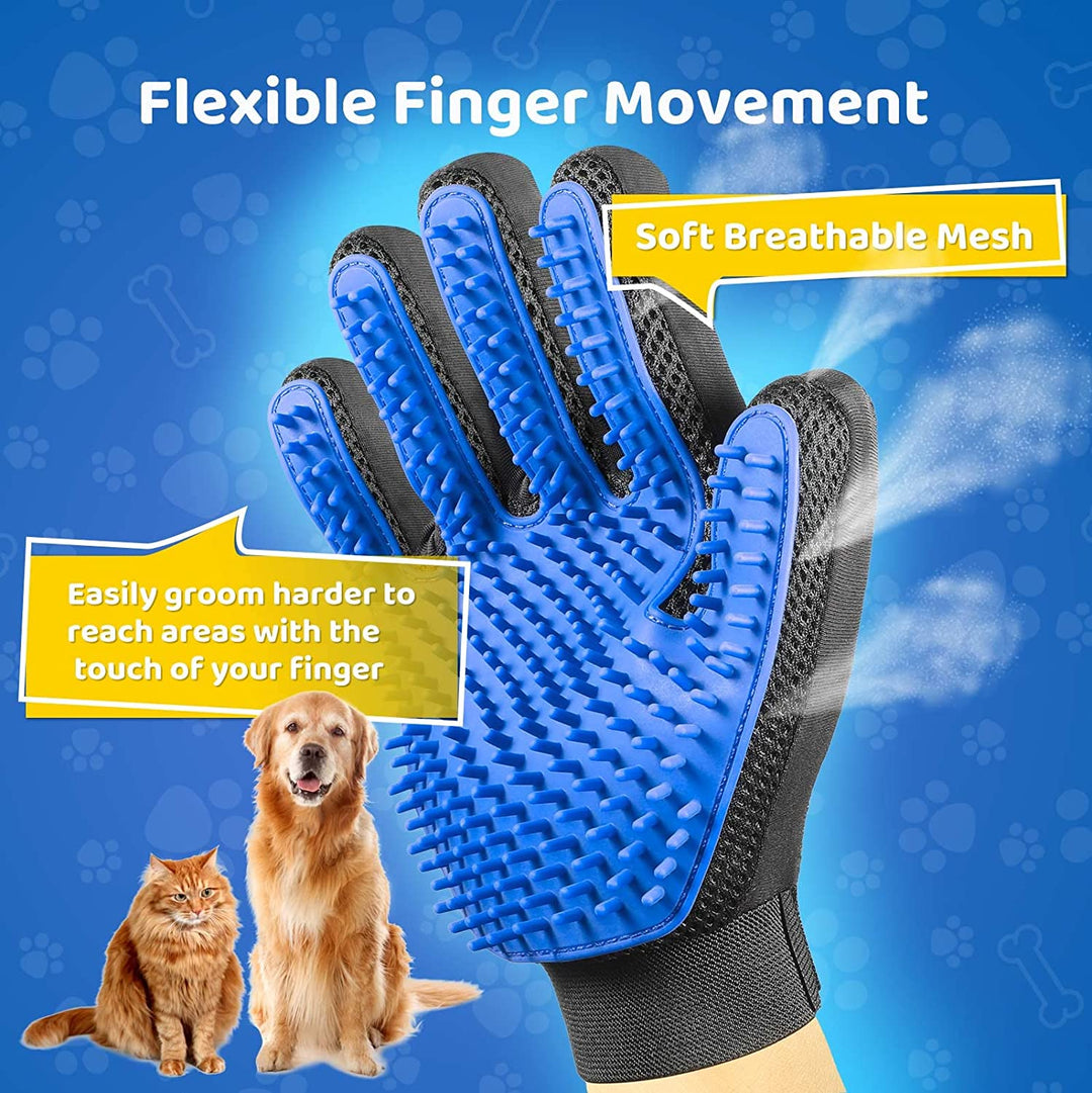 PET GROOMING GLOVE - SOFT AND EFFICIENT HAIR REMOVER FOR DOGS AND CATS-Pink-Nora Luxe