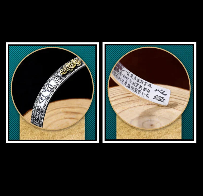 Pixiu Wealth Bracelet - Gold and Black Beads-Nora Luxe