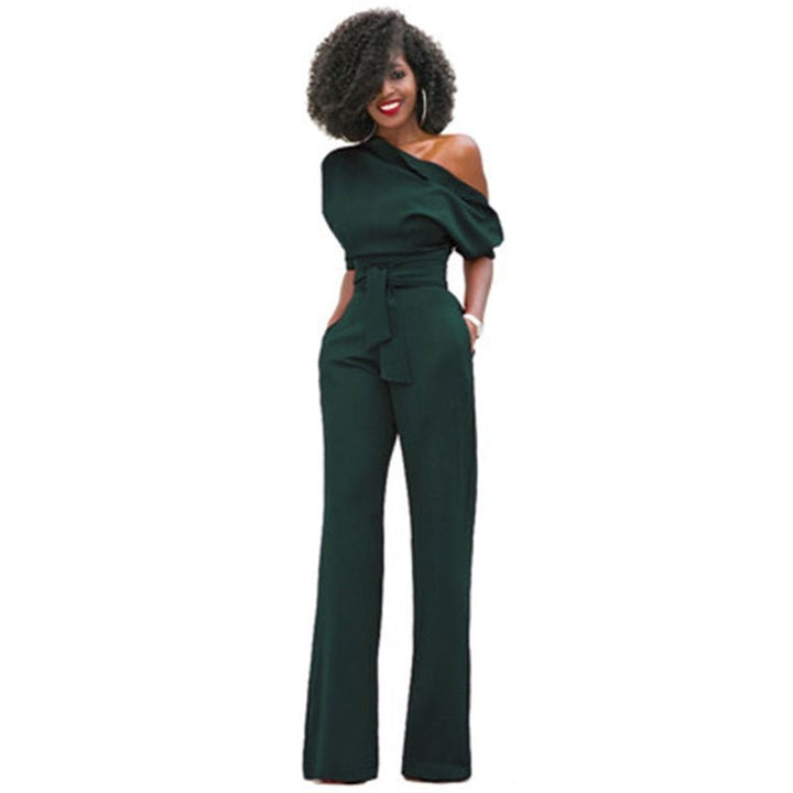 Plain Bodycon Women's Jumpsuit - Sofia-Green-S-The Livary