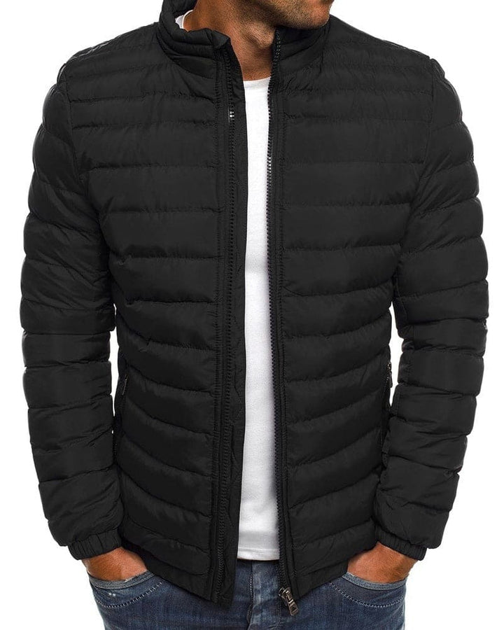 Plain Colour Jacket with Zip - Ethan-Black-S-Nora Luxe