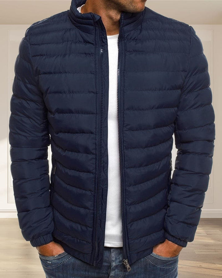 Plain Colour Jacket with Zip - Ethan-Blue-S-Nora Luxe