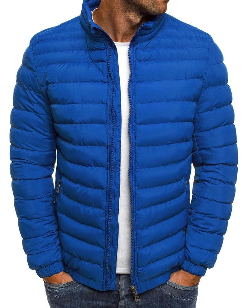 Plain Colour Jacket with Zip - Ethan-Blue-S-Nora Luxe