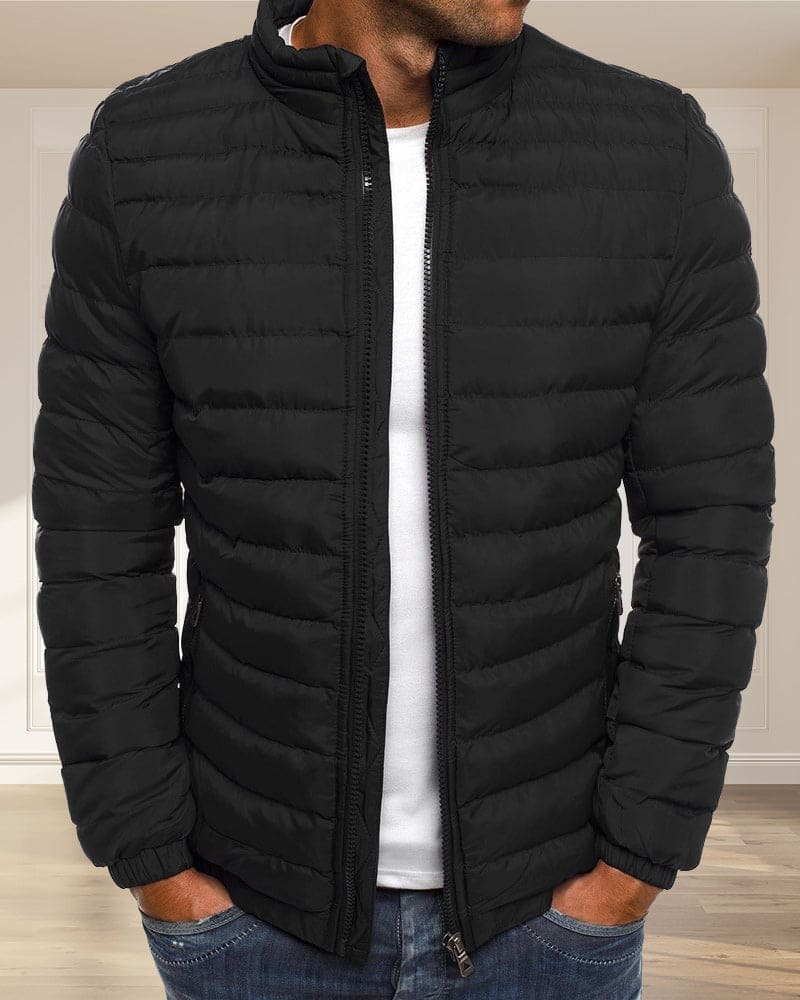 Plain Colour Jacket with Zip - Ethan-Blue-S-Nora Luxe