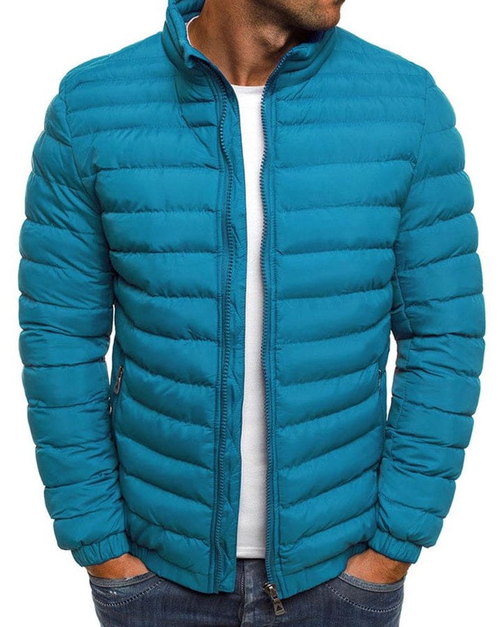 Plain Colour Jacket with Zip - Ethan-Light Blue-S-Nora Luxe