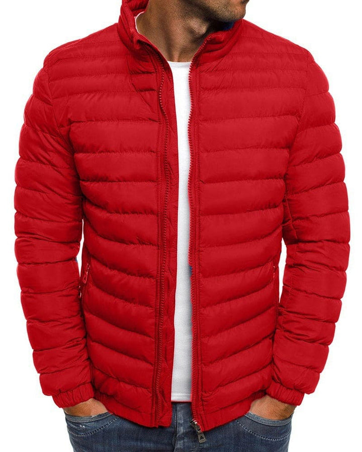 Plain Colour Jacket with Zip - Ethan-Red-S-Nora Luxe