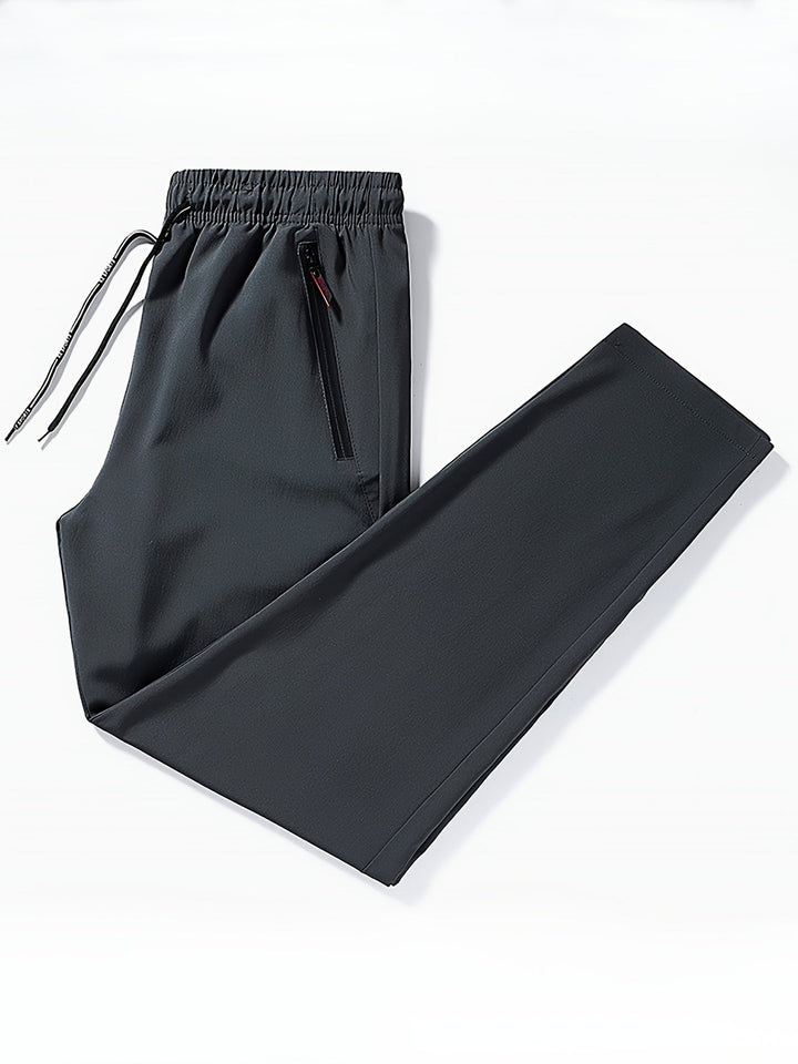 Plain Jogging Trousers with Zip Details - Milan-Black-XS-Nora Luxe