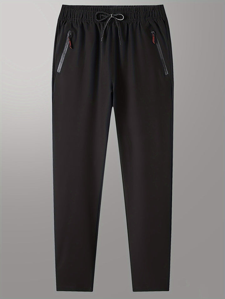 Plain Jogging Trousers with Zip Details - Milan-Black-XS-Nora Luxe