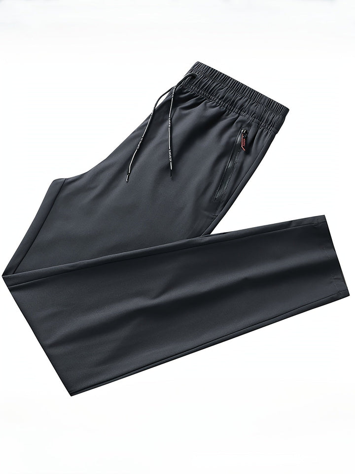 Plain Jogging Trousers with Zip Details - Milan-Black-XS-Nora Luxe