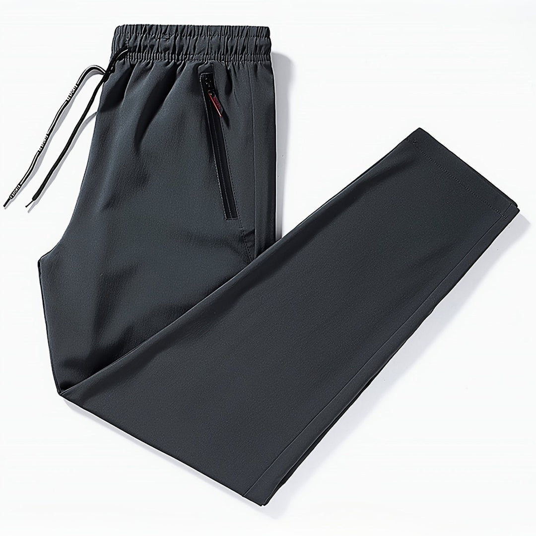 Plain Jogging Trousers with Zip Details - Milan-Dark Gray-XS-Nora Luxe