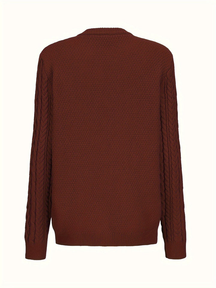 Plain Knitted Cardigan with Button Closure and Pockets - Olivia-Blue-S-Nora Luxe