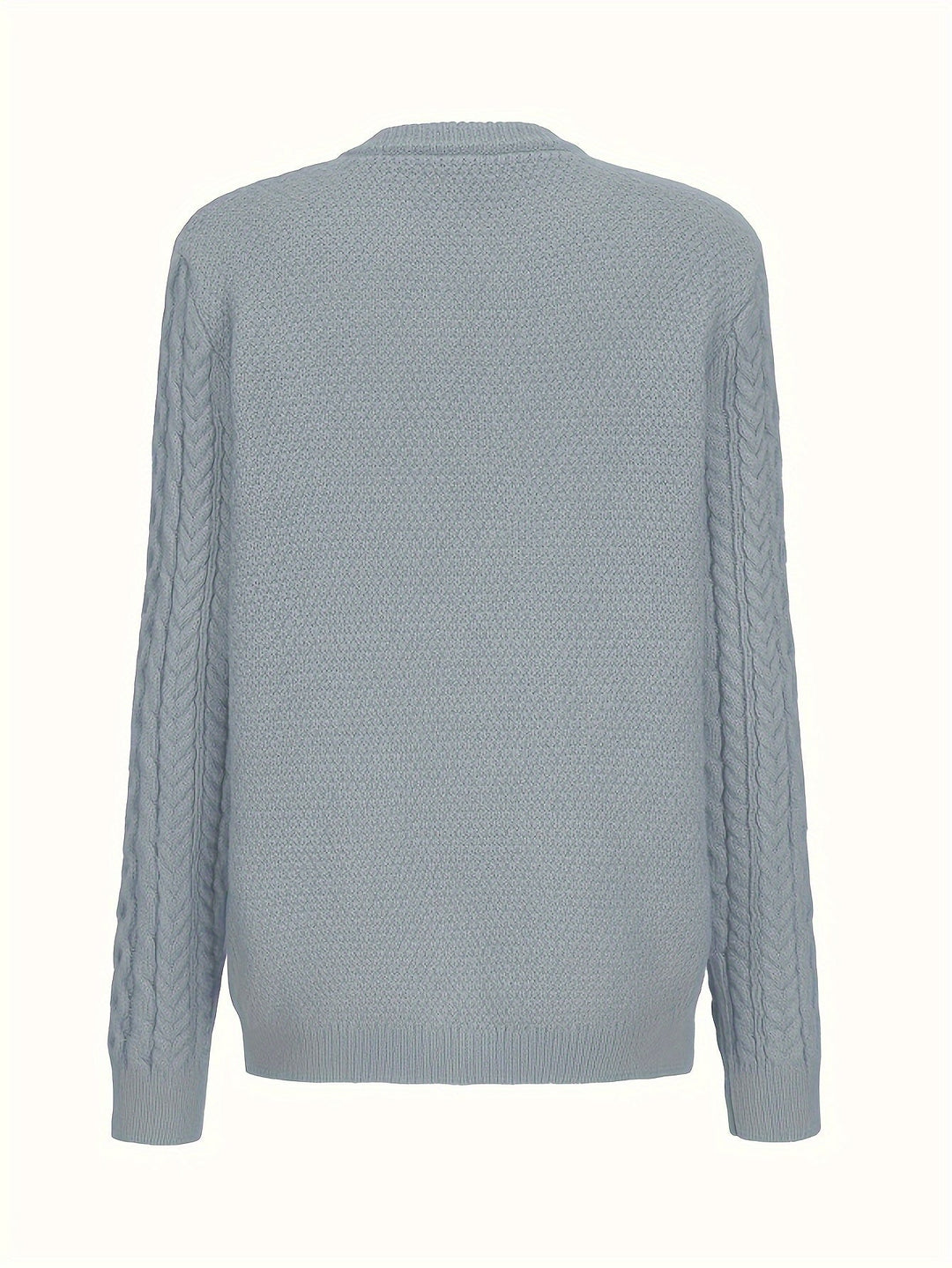 Plain Knitted Cardigan with Button Closure and Pockets - Olivia-Blue-S-Nora Luxe