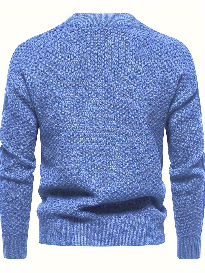Plain Knitted Jumper for Men - Theo-Black-XS-Nora Luxe