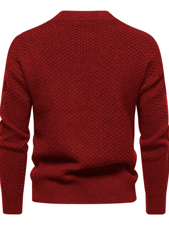 Plain Knitted Jumper for Men - Theo-Black-XS-Nora Luxe