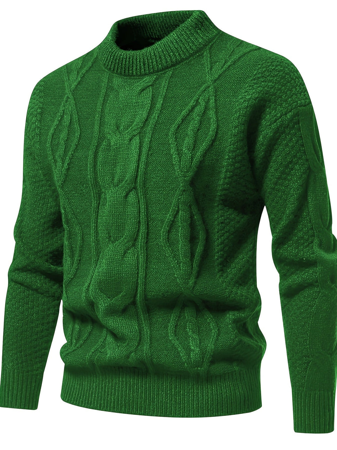Plain Knitted Jumper for Men - Theo-Green-XS-Nora Luxe