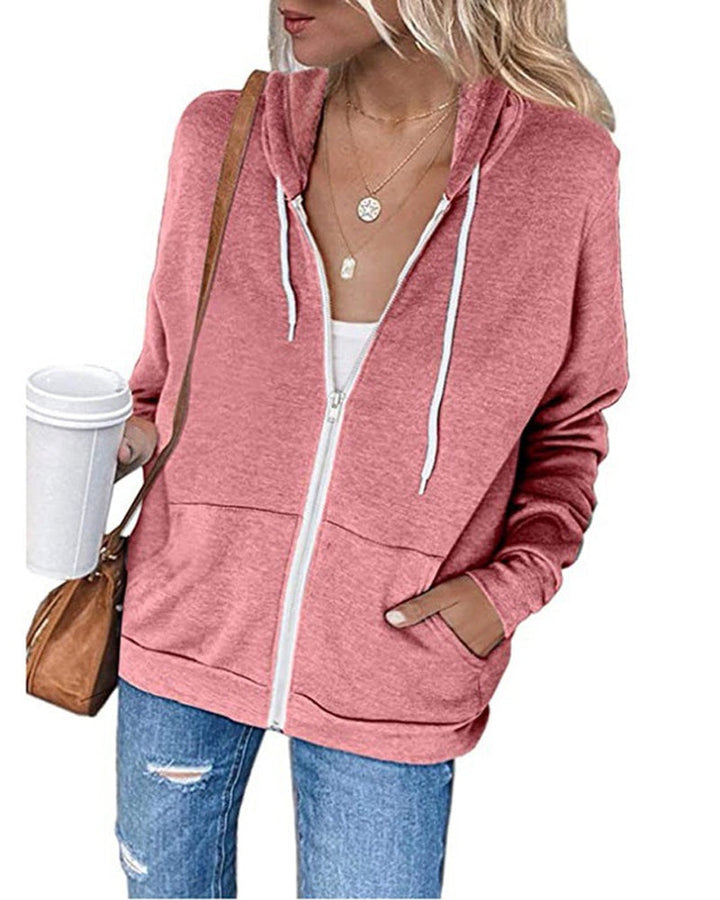 Plain Ladies Jacket with Pockets - Emma-Pink-S-Nora Luxe