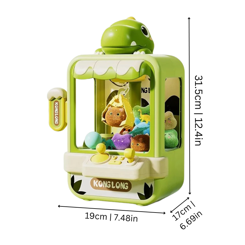 Playful Arcade Claw Machine for Children - GripAdventure-Green Dino-S-Nora Luxe