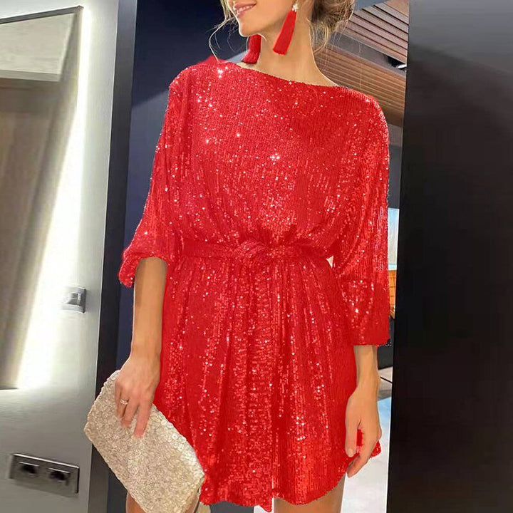 Playful Party Dress with Loose Fit - Clara-Red-S-Nora Luxe