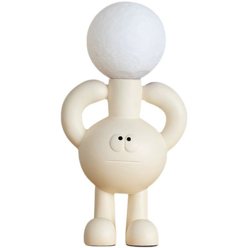 Playful Table Lamp with Glass Sphere - Glombra-White-The Livary