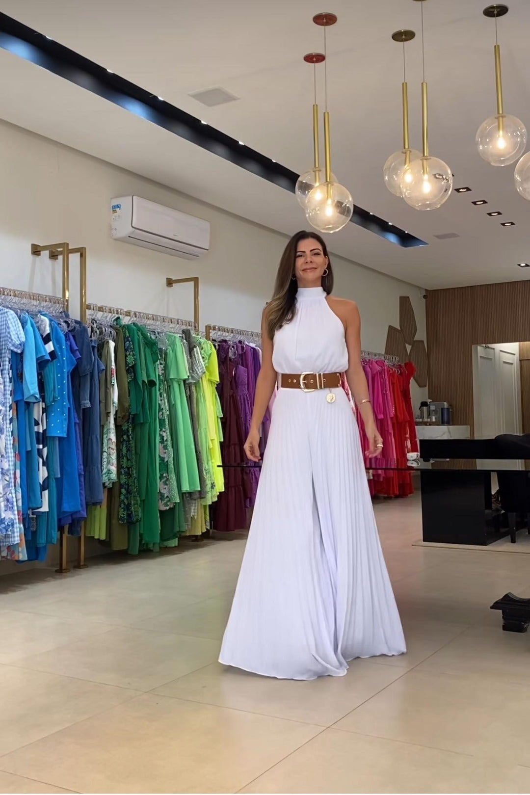 Plissé Jumpsuit – Gaia | Gorgeous airy summer look-S-White-Nora Luxe