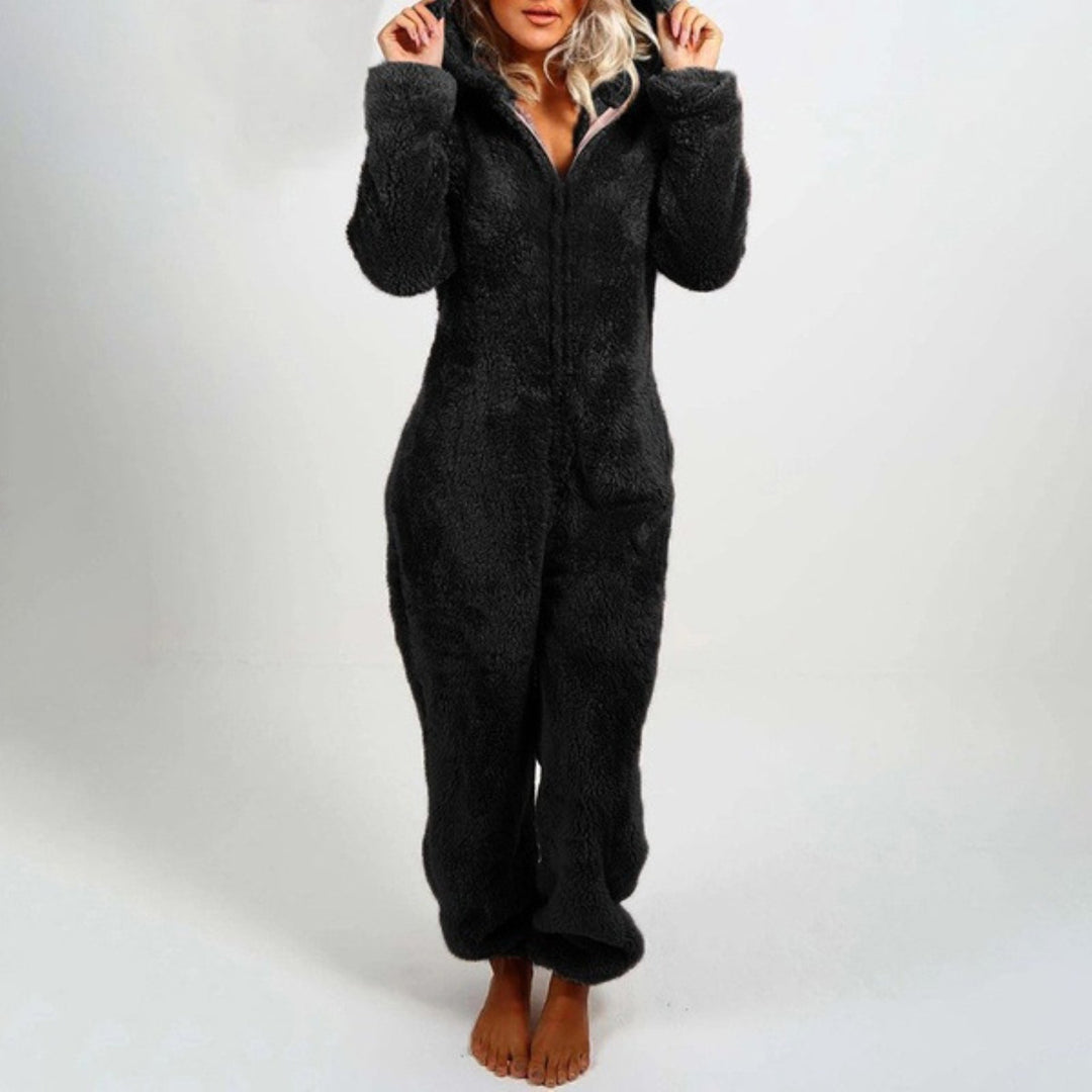Plush Comfy Onesie for Ladies - Harper-Black-S-Nora Luxe