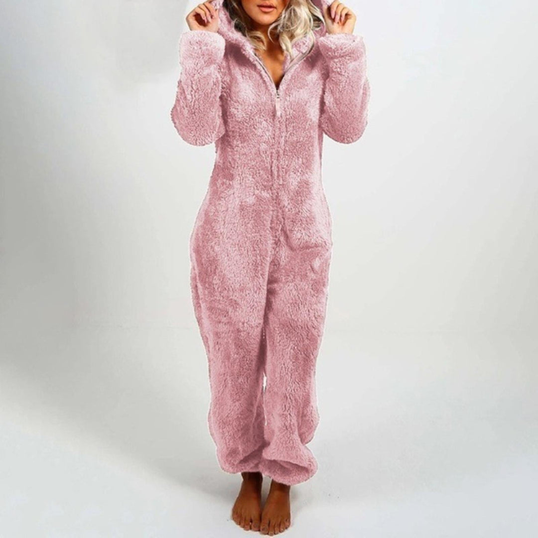 Plush Comfy Onesie for Ladies - Harper-Light Pink-S-Nora Luxe