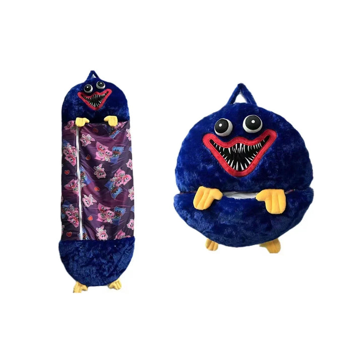 Plush Playmate and Sleeping Bag in one - SnoozeBuddy-Blue-Small (53.1 × 19.7 inches)-Nora Luxe