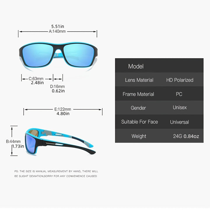 Polarised Sports Sunglasses for Men - VisionX Pro-Black-Nora Luxe