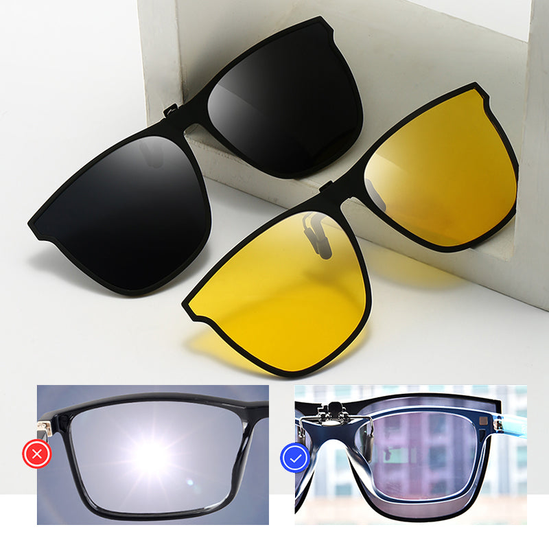 Polarising sunglasses clip for glasses wearers – buy 1, get 1 free – Felix-Blue-Nora Luxe