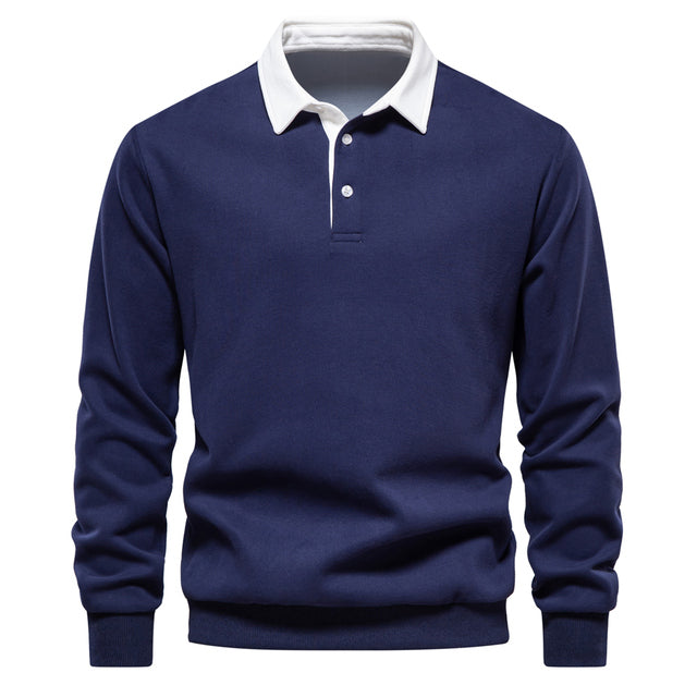 Polo Pullover for Men - Hudson-Blue-S-Nora Luxe