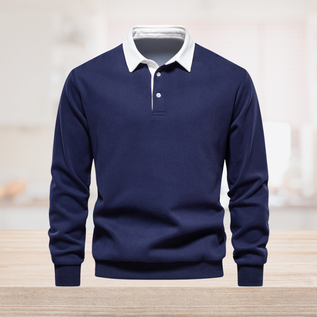 Polo Pullover for Men - Hudson-Blue-S-Nora Luxe