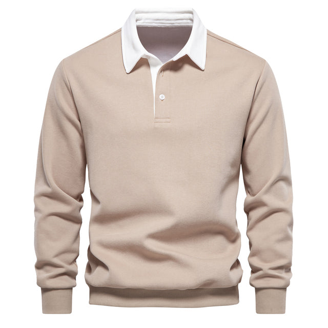 Polo Pullover for Men - Hudson-Khaki-S-Nora Luxe