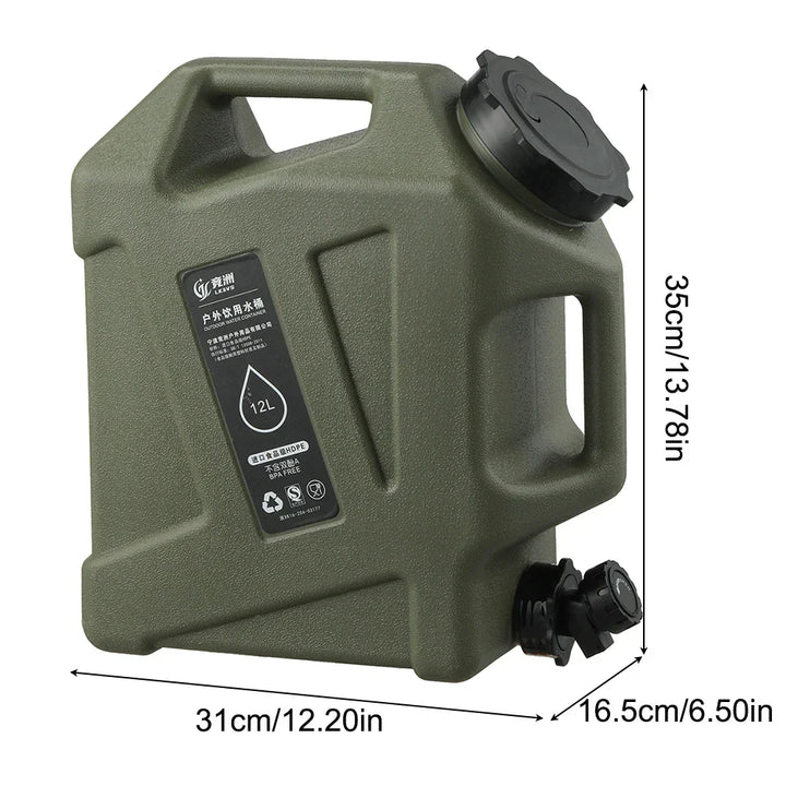 Portable 12L Water Container - AquaTrek-Khaki-Nora Luxe
