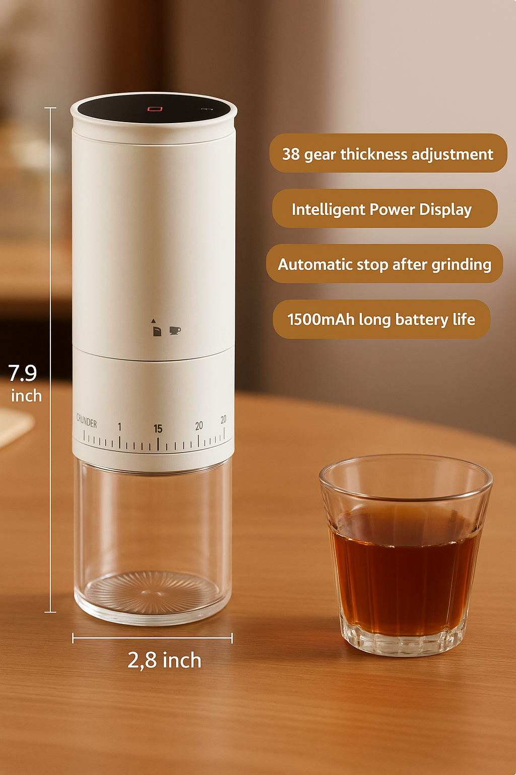 Portable Electric Coffee Grinder - BeanBuddy-Black-Nora Luxe