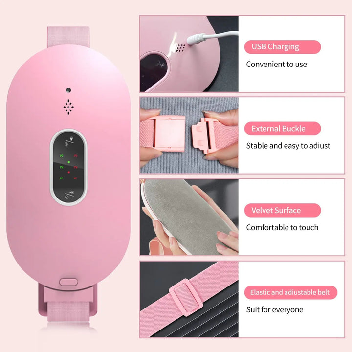 Portable Electric Massage and Heating Cushion - Womon-Pink-Nora Luxe