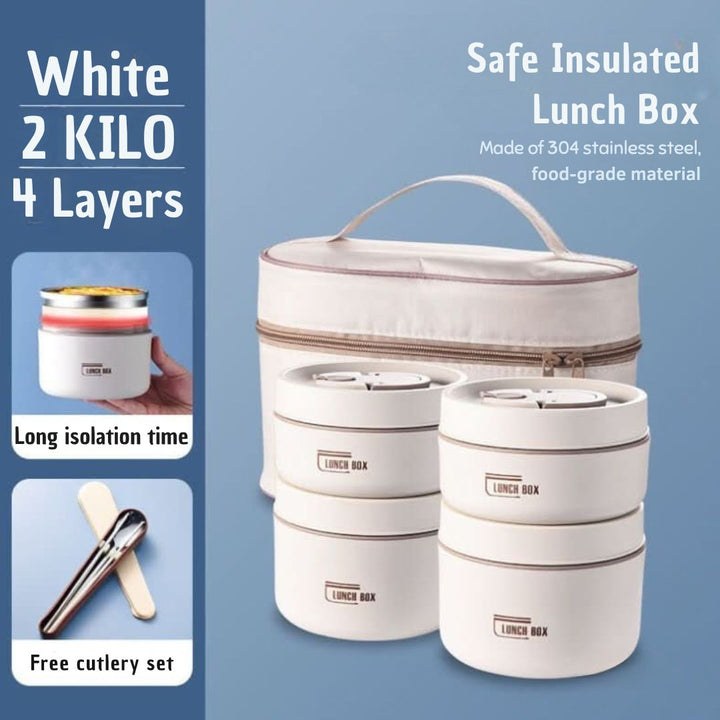 Portable Insulated Meal Container Set - LunchMate-White-2 dozen + bag + FREE cutlery set-Nora Luxe