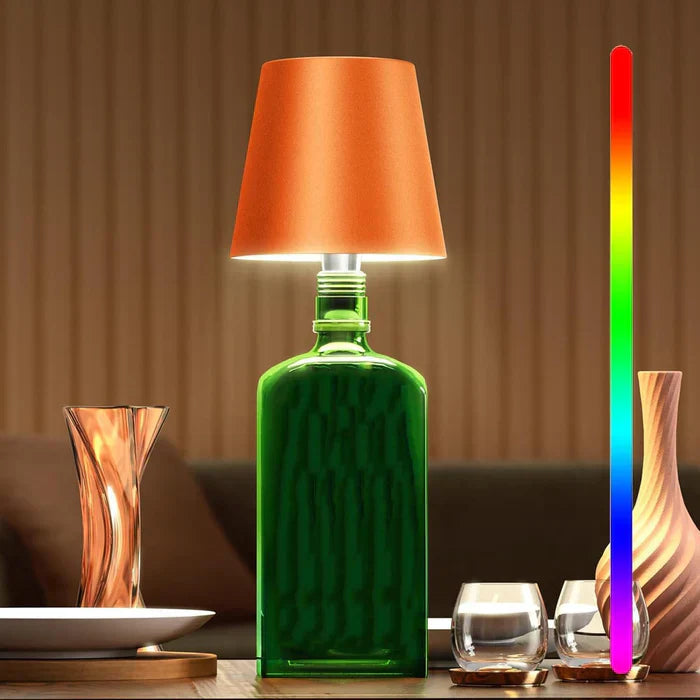 Portable LED Bottle Lamp - GlowBottle-Orange-3 Colors-Nora Luxe