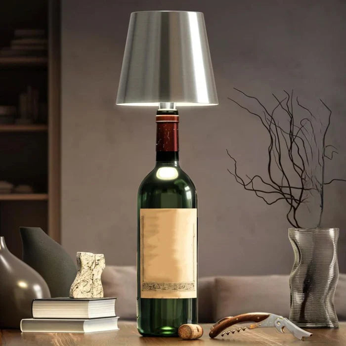 Portable LED Bottle Lamp - GlowBottle-Silver-3 Colors-Nora Luxe