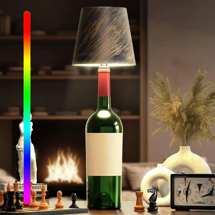 Portable LED Bottle Lamp - GlowBottle-Wood-3 Colors-Nora Luxe
