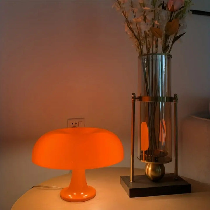 Portable & Luxury Mushroom Table Lamp - LumiShroom-Orange-Nora Luxe