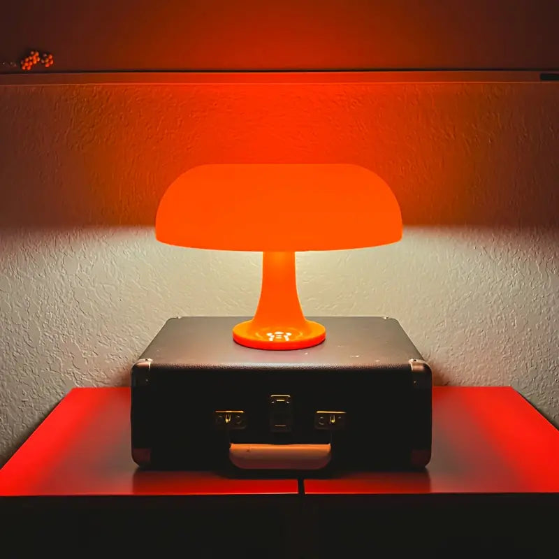 Portable & Luxury Mushroom Table Lamp - LumiShroom-Orange-Nora Luxe
