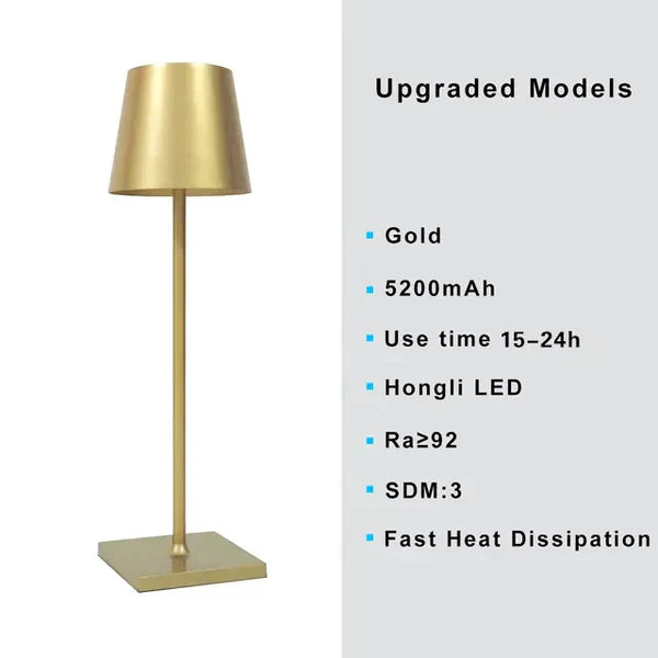 Portable Modern Aluminium Dimmable Table Lamp - LumiNova-Black-Nora Luxe