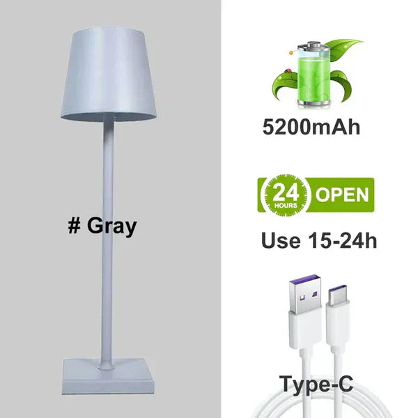 Portable Modern Aluminium Dimmable Table Lamp - LumiNova-Black-Nora Luxe