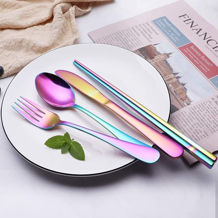 Portable Stainless Steel Cutlery Set - Travel Essential!-Black-Nora Luxe
