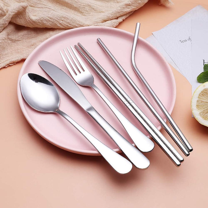 Portable Stainless Steel Cutlery Set - Travel Essential!-Black-Nora Luxe