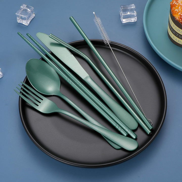 Portable Stainless Steel Cutlery Set - Travel Essential!-Black-Nora Luxe